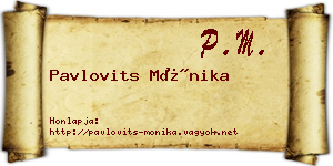 Pavlovits Mónika névjegykártya