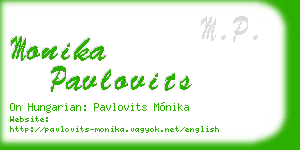 monika pavlovits business card