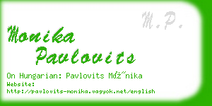 monika pavlovits business card